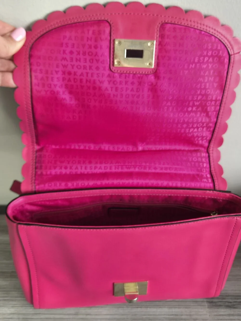 Kate Spade Maple Court Jazmin Hot Pink Scallop Shoulder Bag 2016
